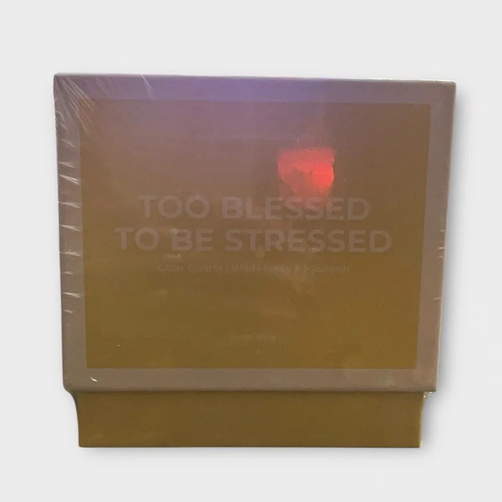 Jill & Ally | "Too Blessed To Be Stressed” Crystal Manifestation Candle - Picture 2 of 2